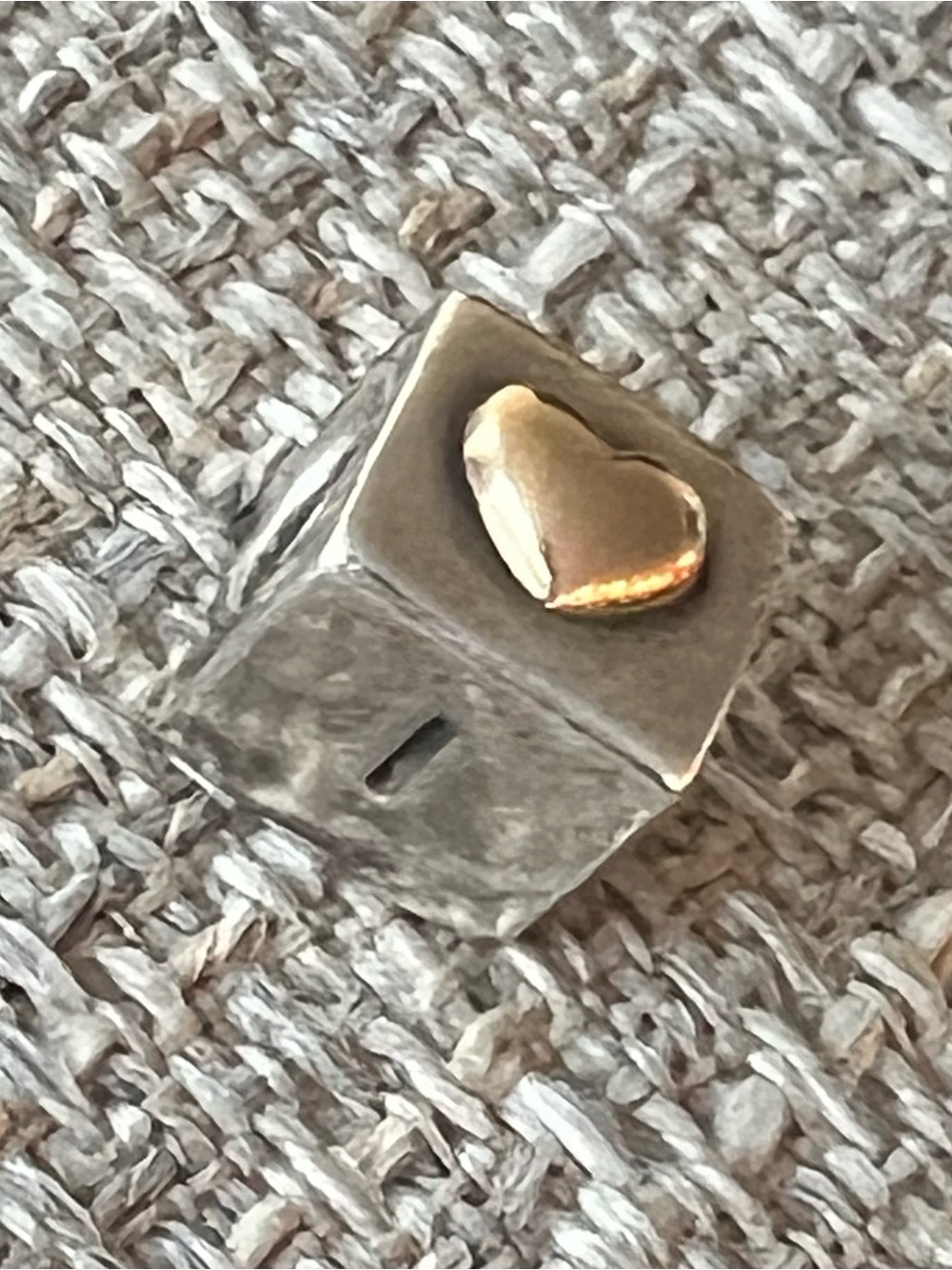 Pandora 14K Gold and Sterling Silver Charm spells I Love You with gold heart